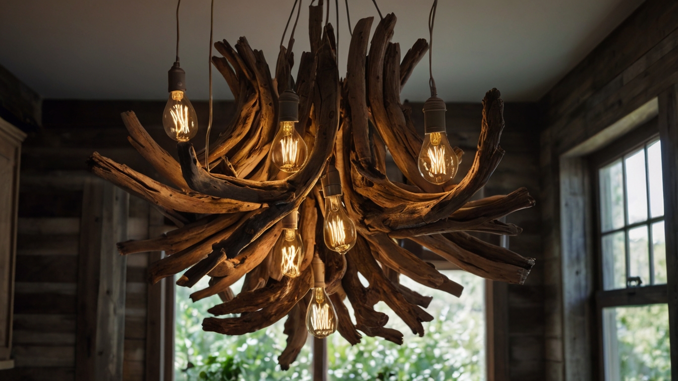 Fashion-a-rustic-chandelier-from-driftwood