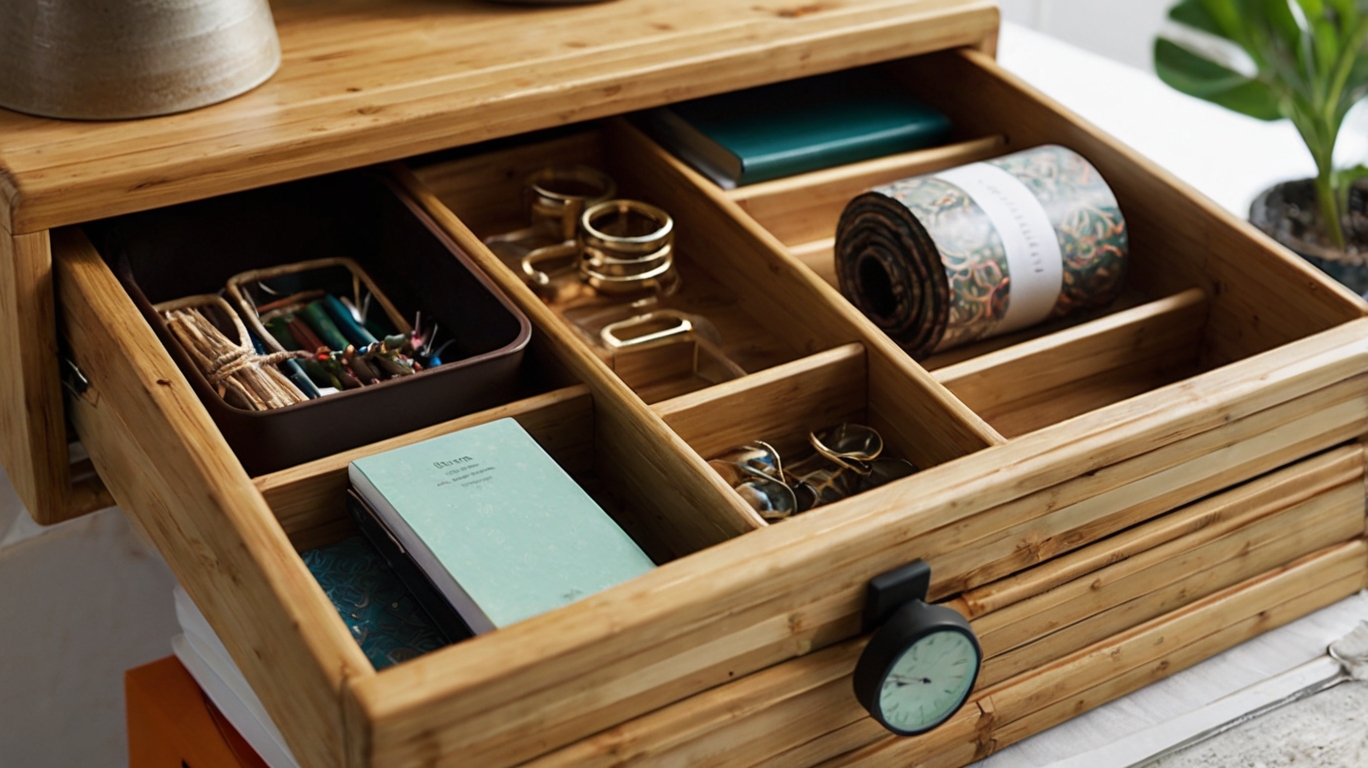 Sustainable Bamboo Organizers for Decluttering