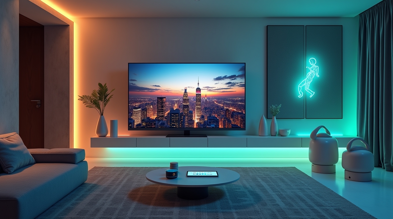Smart Technology Integration in Living Room Art