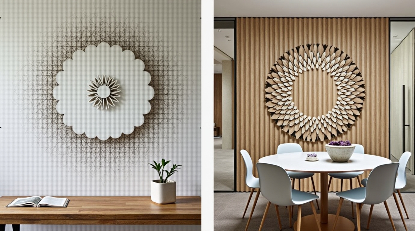 Textured 3D Installations That Transform Flat Surfaces